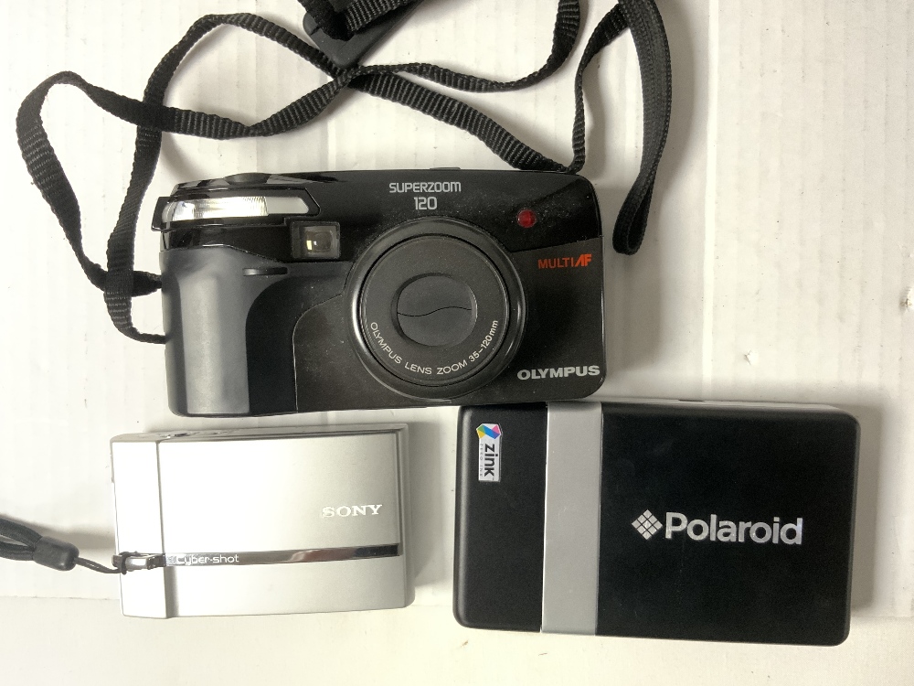OLYMPUS OM10 CAMERA IN CASE, VINTAGE KODAK CAMERA, SONY DSC - T30 CYBER SHOT CAMERA AND OTHERS. - Image 4 of 5