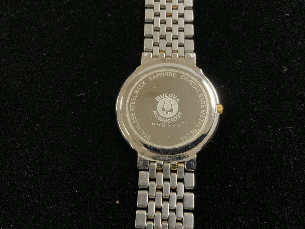 BULOVA AMBASSADOR QUARTZ WATCH STEEL STRAP - Image 4 of 6