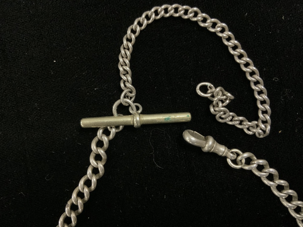 HALLMARKED SILVER WATCH CHAIN; 50CM; 37.4 GRAMS - Image 2 of 2