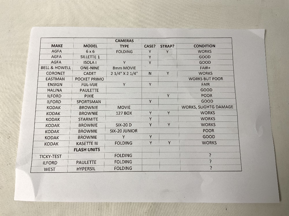 QUANTITY OF VINTAGE CAMERAS - KODAK BROWNIES, ENSIGN FUL - VUE, 3 X AGFA, BELL & HOWELL 8 MM MOVIE - Image 4 of 4