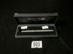 BOXED HALLMARKED SILVER YARD-0-LED PEN