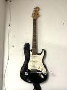 BLACK AND WHITE SQUIRE STRAT BY FENDER GUITAR