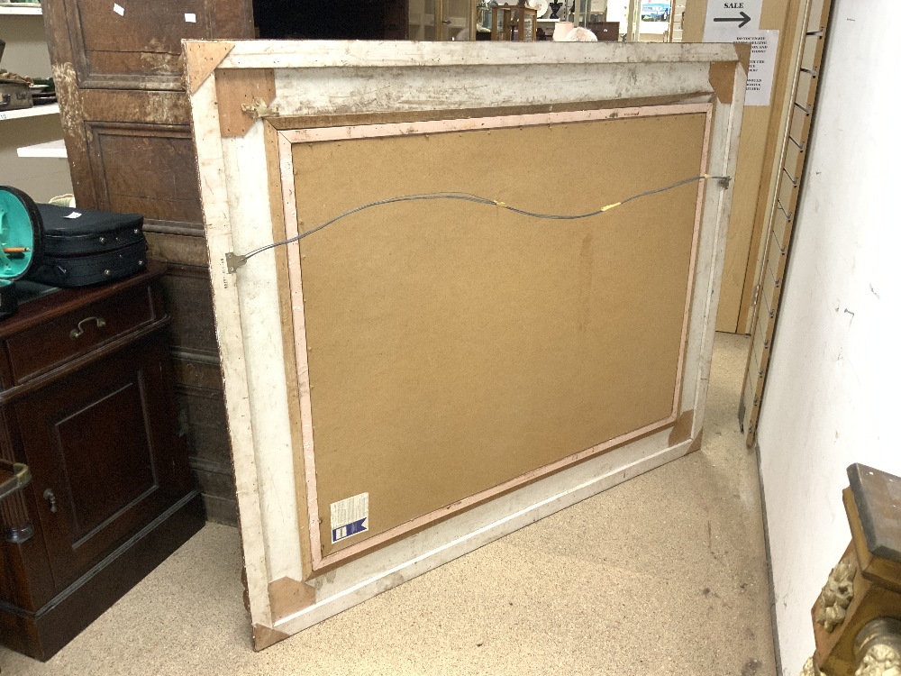 A LARGE MODERN ORNATE GILT FRAMED WALL MIRROR; 158X130 CMS. - Image 3 of 3