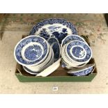 ADAMS BLUE AND WHITE 'ENGLISH SCENIC' PATTERN DINNER SERVICE.