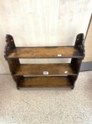 OAK 3 TIER HANGING BOOKSHELVES.