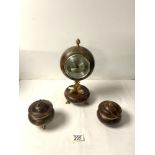 ALABASTER CIRCULAR CLOCK SET; BATTERY MOVEMENT; BY XAVIER OF LONDON.