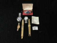 A 1970s GENTS TIMEX STEEL WRISTWATCH IN ORIGINAL BOX.