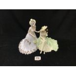 A COALPORT LIMITED EDITION PORCELAIN FIGURE ' DAY AT THE RACES ' 273/750; WITH BOX.