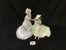 A COALPORT LIMITED EDITION PORCELAIN FIGURE ' DAY AT THE RACES ' 273/750; WITH BOX.