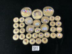 QUANTITY OF GOLD PLATED ON NICKEL, COINS TO COMMEMORATE, THE 70TH ANNIVERSARY OF WORLD WAR II, AND