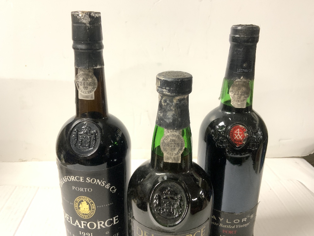 A 1988 BOTTLE OF TAYLORS VINTAGE PORT, 1991 BOTTLE DELAFORCE LATE BOTTLED VINTAGE PORT, BOTTLE OF - Image 4 of 4