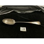 HALLMARKED SILVER LARGE SERVING SPOON BY CHAWNER & CO DATED 1882; 130 GRAMS