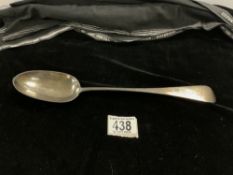 HALLMARKED SILVER LARGE SERVING SPOON BY CHAWNER & CO DATED 1882; 130 GRAMS