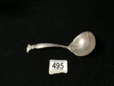 A WALLACE STIRLING SILVER -" ROMANCE OF THE SEA " PATTERN LADLE; 86 GRAMS.