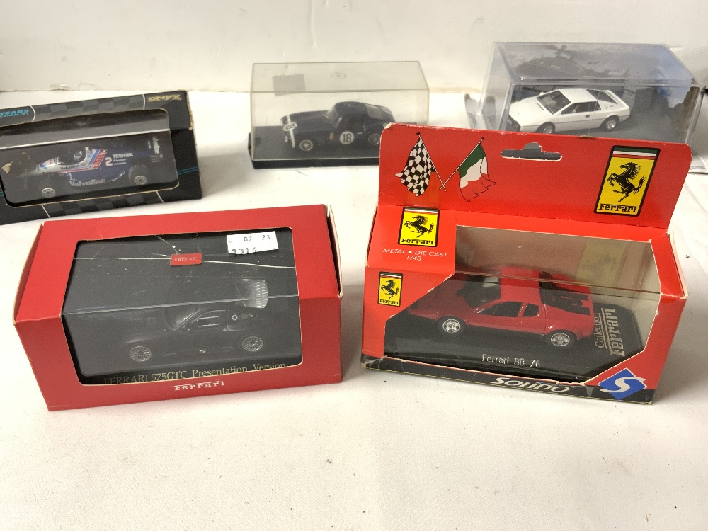 BOXED MODEL CLASSIC AND SUPER CARS, MATCHBOX SPECIAL FERRARI, SOLIDO FERRARI BB 76 AND OTHERS. - Image 4 of 7