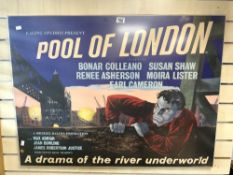 EALING STUDIOS FILM POSTER - POOL OF LONDON , PRINTED IN ENGLAND BY GRAPHIC REPRODUCTIONS, 102X76