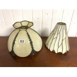 TWO STAINED GLASS TIFFANY STYLE LIGHT SHADES
