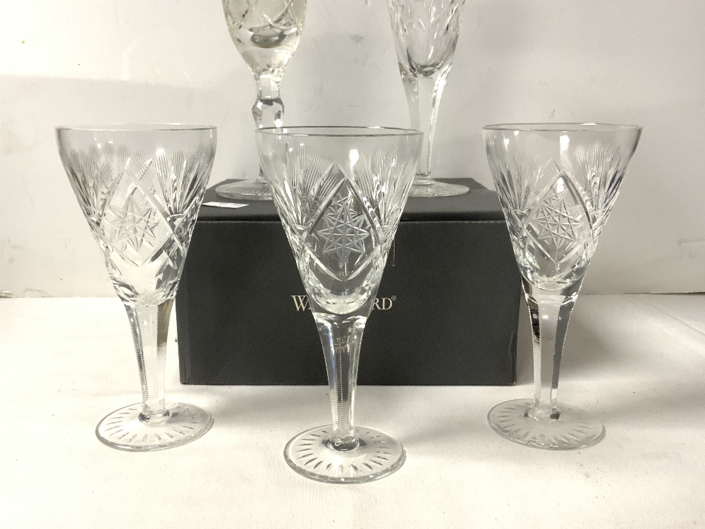 SET OF FOUR WATERFORD CRYSTAL CUT GLASS TUMBLERS, 2 CUT GLASS FLUTES AND 3 SHERRY GLASSES. - Image 2 of 5