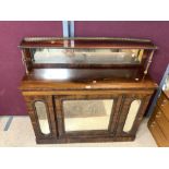 VICTORIAN ROSEWOOD CHIFFONIER WITH ORIGINAL GLASS AND BRASS WORK 128 X 123CM