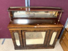 VICTORIAN ROSEWOOD CHIFFONIER WITH ORIGINAL GLASS AND BRASS WORK 128 X 123CM
