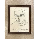 A CHARCOAL PORTRAIT OF A YOUNG MAN, BEARING SIGNATURE JOHN LE JANVIER? 1957; 46X62 CMS.