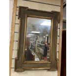 ANTIQUE WOODEN FRAMED MERCURY GLASS MIRROR 71 X 50CM