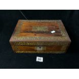 VICTORIAN WRITING BOX WITH BRASS