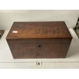 VICTORIAN MAHOGANY TEA CADDY WITH MIXING BOWL AND TEA BOXES.