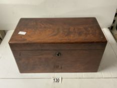 VICTORIAN MAHOGANY TEA CADDY WITH MIXING BOWL AND TEA BOXES.