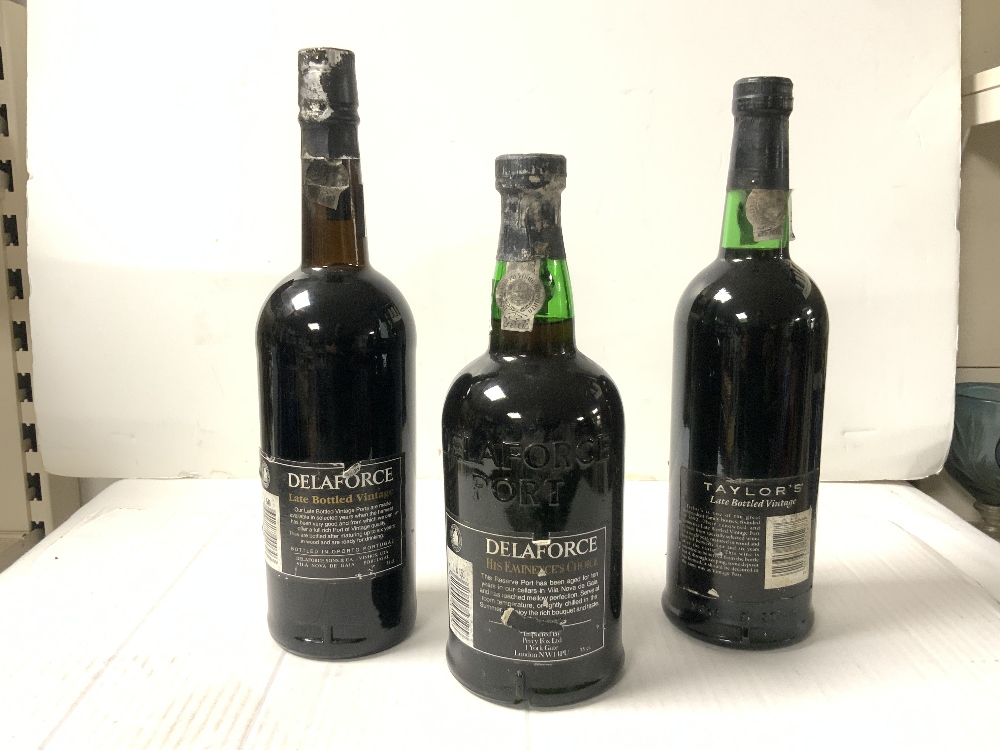 A 1988 BOTTLE OF TAYLORS VINTAGE PORT, 1991 BOTTLE DELAFORCE LATE BOTTLED VINTAGE PORT, BOTTLE OF - Image 3 of 4