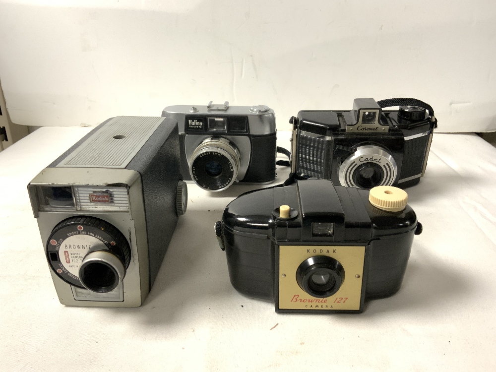 QUANTITY OF VINTAGE CAMERAS - KODAK BROWNIES, ENSIGN FUL - VUE, 3 X AGFA, BELL & HOWELL 8 MM MOVIE - Image 2 of 4