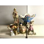 CONTINENTAL PORCELAIN CHERUB MOUNT CENTRE PIECE, 28 CMS, VIENNA PORCELAIN FIGURE, GERMAN PORCELAIN