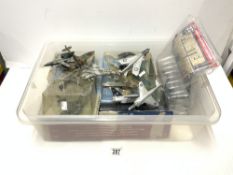 A QUANTITY OF MODEL FIGHTER PLANES, SPITFIRE, JET FIGHTERS ETC.
