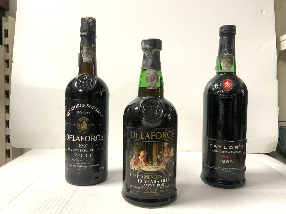 A 1988 BOTTLE OF TAYLORS VINTAGE PORT, 1991 BOTTLE DELAFORCE LATE BOTTLED VINTAGE PORT, BOTTLE OF - Image 2 of 4