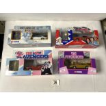 FOUR BOXED CORGI CAR SETS - RETURN OF THE SAINT, THE NEW AVENGERS, DUKES OF HAZARD AND THE