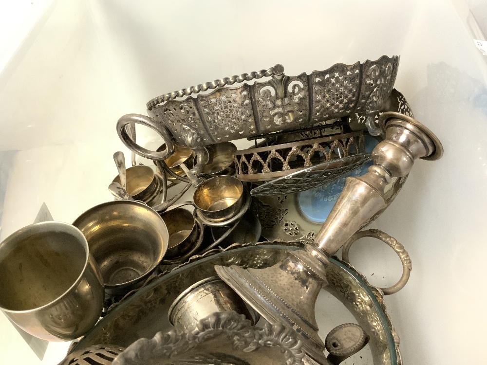 SILVER PLATED BOTTLE HOLDER AND OTHER MIXED PLATED WARE. - Image 4 of 4