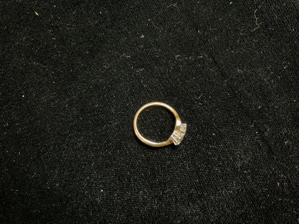 UNMARKED GOLD RING WITH HALF OF A CARAT OF DIAMONDS SET IN PLATINUM; SIZE J - Image 3 of 5