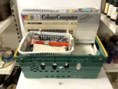 COMMODORE COLOUR COMPUTER VIC 20 IN BOX, NINTENDO CONTROLS, GUN AND MORE.