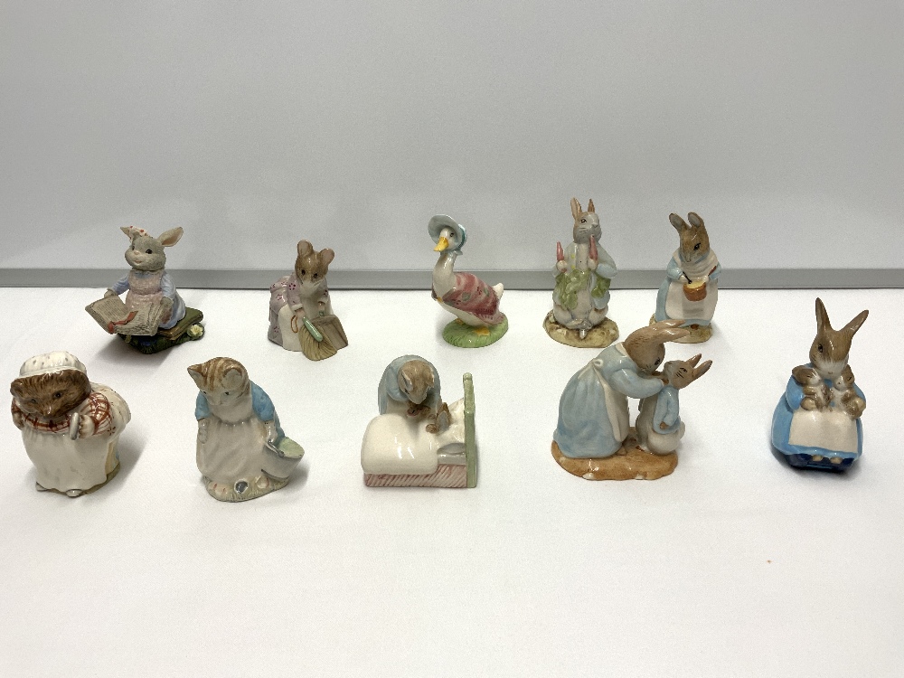 THIRTEEN PORCELAIN BEATRIX POTTER PORCELAIN FIGURES, SOME ROYAL DOULTON AND SOME ROYAL ALBERT. - Image 4 of 5