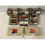 CORGI CLASSICS BOXED VEHICLES - BEDFORD PANTECHNICON, THORNEYCROFT BUS, AND MORE.