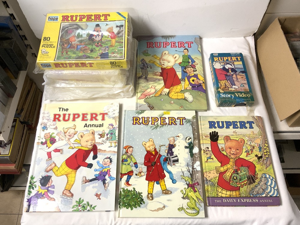 QUANTITY OF RUPERT THE BEAR ITEMS INCLUDES; ANNUALS, RUBBER FIGURE, PUZZLES , BOOKS AND MORE. ALSO A - Image 4 of 4