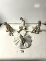 FOUR NAO PORCELAIN BALLERINA'S