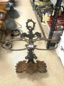VICTORIAN IRON STICK STAND WITH SEA SERPENT DECORATION.