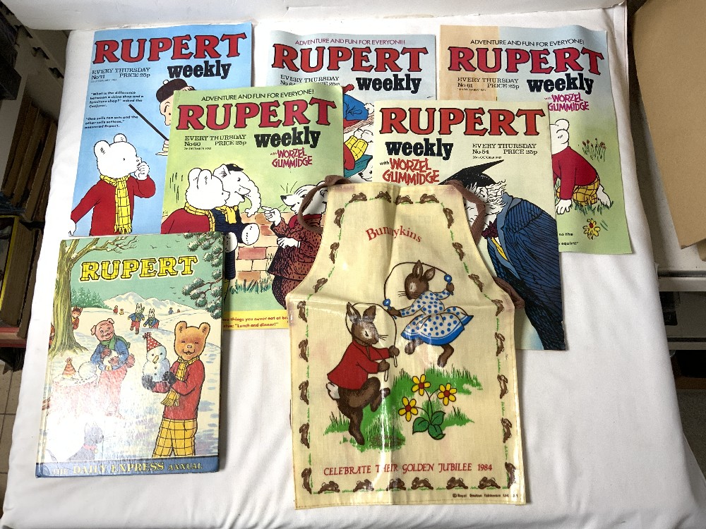QUANTITY OF RUPERT THE BEAR ITEMS INCLUDES; ANNUALS, RUBBER FIGURE, PUZZLES , BOOKS AND MORE. ALSO A - Image 3 of 4
