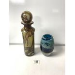 TWO PIECES OF MDINA ART GLASS LARGEST 24CM