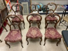 SET OF SIX VICTORIAN BALLOON BACK DINING CHAIRS