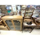 VICTORIAN WASH STAND WITH VICTORIAN SWING MIRROR AND VINTAGE DISPLAY CABINET