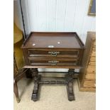 VICTORIAN SEWING TABLE WITH TWO DRAWERS 52 X 35 X 74CM