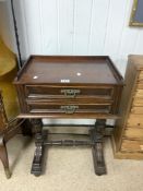 VICTORIAN SEWING TABLE WITH TWO DRAWERS 52 X 35 X 74CM