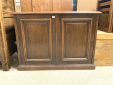 ANTIQUE OAK TWO DRAWER CUPBOARD 91 X 62 X 65CM